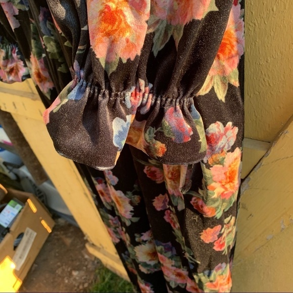 Vintage Floral Cottagecore Long Gown Robe Prairie - Picture 8 of 8